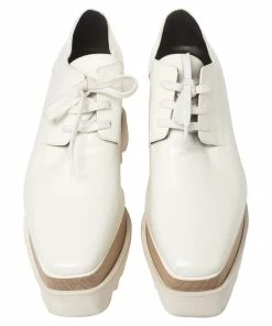 Deals 👏 Stella McCartney White Faux Leather Elyse Platforms 👟 Sneakers Size 38 For 👩 Women 💯 -Stella McCartney Shop luxury women stella mccartney used shoes p450978 005