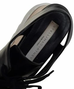 Deals 😉 Stella McCartney Black Faux Leather Elyse Cut Out Derby Platform 👟 Sneakers Size 38 For 👩 Women 👍 -Stella McCartney Shop luxury women stella mccartney used shoes p451081 001