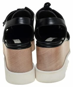 Deals 😉 Stella McCartney Black Faux Leather Elyse Cut Out Derby Platform 👟 Sneakers Size 38 For 👩 Women 👍 -Stella McCartney Shop luxury women stella mccartney used shoes p451081 006