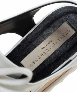 Coupon ✔️ Stella McCartney White Faux Leather Elyse Cut Out Platform Derby Size 39 For 👩 Women 😉 -Stella McCartney Shop luxury women stella mccartney used shoes p451899 004