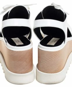 Coupon ✔️ Stella McCartney White Faux Leather Elyse Cut Out Platform Derby Size 39 For 👩 Women 😉 -Stella McCartney Shop luxury women stella mccartney used shoes p451899 006