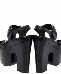 Best reviews of ⭐ Stella McCartney Black Faux Leather Buckle Block Heel 🩴 Sandals Size 39 For 👩 Women 💯 -Stella McCartney Shop luxury women stella mccartney used shoes p451937 005