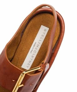Flash Sale 🧨 Stella McCartney Brown Faux Leather Block Heel Platform 🩴 Sandals Size 35 For 👩 Women 🔥 -Stella McCartney Shop luxury women stella mccartney used shoes p451949 004