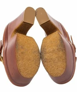 Flash Sale 🧨 Stella McCartney Brown Faux Leather Block Heel Platform 🩴 Sandals Size 35 For 👩 Women 🔥 -Stella McCartney Shop luxury women stella mccartney used shoes p451949 005
