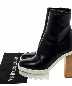 Coupon 🌟 Stella McCartney Black Faux Leather Platform Ankle 🥾 Boots Size 36 For 👩 Women ✨ -Stella McCartney Shop luxury women stella mccartney used shoes p452670 007