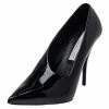 Cheapest 🔔 Stella McCartney Black Faux Patent Leather V Neck Pointed Toe Pumps Size 35.5 For 👩 Women ✨