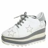 Deals 😉 Stella McCartney White/Grey Faux Leather And Suede Elyse Star 👟 Sneakers Size 35 For 👩 Women 😉 -Stella McCartney Shop luxury women stella mccartney used shoes p452683 005