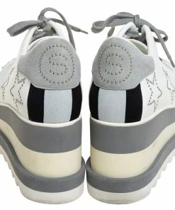 Deals 😉 Stella McCartney White/Grey Faux Leather And Suede Elyse Star 👟 Sneakers Size 35 For 👩 Women 😉 -Stella McCartney Shop luxury women stella mccartney used shoes p452683 006