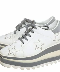 Deals 😉 Stella McCartney White/Grey Faux Leather And Suede Elyse Star 👟 Sneakers Size 35 For 👩 Women 😉 -Stella McCartney Shop luxury women stella mccartney used shoes p452683 007