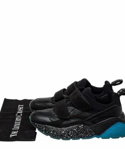 Promo 🔥 Stella McCartney Black Faux Leather And Faux Suede Eclypse Velcro Low Top 👟 Sneakers Size 39 For 👩 Women ⭐ -Stella McCartney Shop luxury women stella mccartney used shoes p458829 004