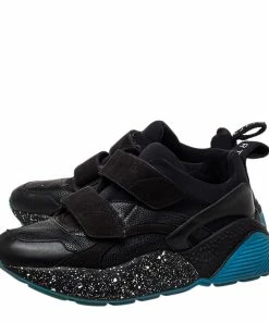Promo 🔥 Stella McCartney Black Faux Leather And Faux Suede Eclypse Velcro Low Top 👟 Sneakers Size 39 For 👩 Women ⭐ -Stella McCartney Shop luxury women stella mccartney used shoes p458829 005