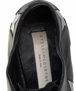 Budget 🎁 Stella McCartney Black Faux Leather Elyse Wedge 👟 Sneakers Size 38 For 👩 Women 🥰 -Stella McCartney Shop luxury women stella mccartney used shoes p459468 009