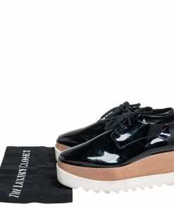 Best reviews of 😀 Stella McCartney Black Faux Patent Leather Elyse Platform Lace Up Derby Size 38.5 For 👩 Women 🔥 -Stella McCartney Shop luxury women stella mccartney used shoes p460579 008