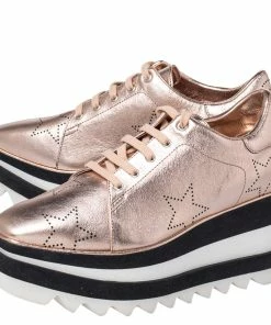 Top 10 😀 Stella McCartney Metallic Gold Leather Elyse Star Platform 👟 Sneakers Size 38 For 👩 Women 🌟 -Stella McCartney Shop luxury women stella mccartney used shoes p467900 005