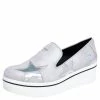 Hot Sale 👏 Stella McCartney Grey Faux Leather Binx Star Platform Slip On 👟 Sneakers Size 40 For 👩 Women 🛒