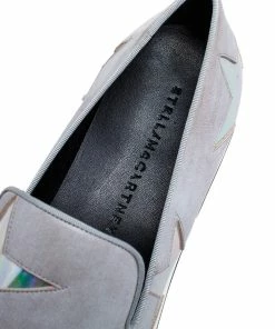 Hot Sale 👏 Stella McCartney Grey Faux Leather Binx Star Platform Slip On 👟 Sneakers Size 40 For 👩 Women 🛒 -Stella McCartney Shop luxury women stella mccartney used shoes p472074 006