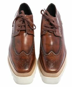 Best deal 🎁 Stella McCartney Brown Brogue Faux Leather Elyse Platform Derby Size 39 For 👩 Women 🔔 -Stella McCartney Shop luxury women stella mccartney used shoes p472252 007