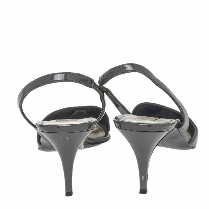 New ✔️ Stella McCartney Dark Grey Faux Patent Leather Slingback 🩴 Sandals Size 37 For 👩 Women 💯 7 New ✔️ Stella McCartney Dark Grey Faux Patent Leather Slingback 🩴 Sandals Size 37 For 👩 Women 💯 - Image 5