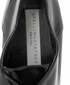 Budget 💯 Stella McCartney Black Faux Patent Leather Elyse Platform Derby Size 40 For 👩 Women 🎁 -Stella McCartney Shop luxury women stella mccartney used shoes p479121 008