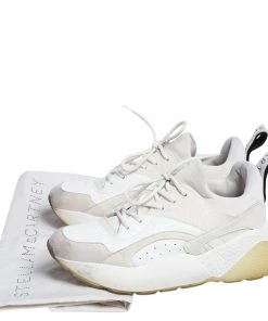 Budget ✨ Stella McCartney White Faux Leather And Faux Suede Eclypse Low Top 👟 Sneakers Size 38 For 👩 Women ⭐ -Stella McCartney Shop luxury women stella mccartney used shoes p479681 002