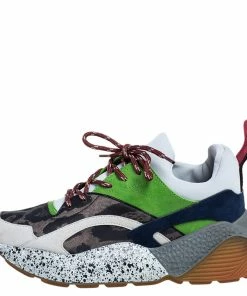 Flash Sale 🎉 Stella McCartney Multicolor Leopard Print Faux Suede And Fabric Eclypse Low Top 👟 Sneakers Size 38 For 👩 Women 🌟