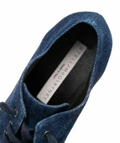 Promo 👍 Stella McCartney Blue/Beige Denim And Leather Elyse Platform 👟 Sneakers Size 37 For 👩 Women ✨ -Stella McCartney Shop luxury women stella mccartney used shoes p482142 001