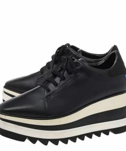 Best Pirce 🔥 Stella McCartney Black Faux Leather Elyse Platform Derby 👟 Sneakers Size 37.5 For 👩 Women ⌛ -Stella McCartney Shop luxury women stella mccartney used shoes p482172 004