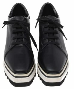 Best Pirce 🔥 Stella McCartney Black Faux Leather Elyse Platform Derby 👟 Sneakers Size 37.5 For 👩 Women ⌛ -Stella McCartney Shop luxury women stella mccartney used shoes p482172 007