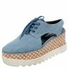 Best deal ⭐ Stella McCartney Blue Cut Out Denim Elyse Lace Up Platform Derby Size 40 For 👩 Women 🎉 -Stella McCartney Shop luxury women stella mccartney used shoes p482570 009