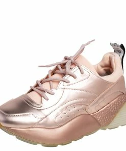 Promo 👍 Stella McCartney Metallic Rose Gold Faux Leather Eclypse Low Top 👟 Sneakers Size 39 For 👩 Women 🔔