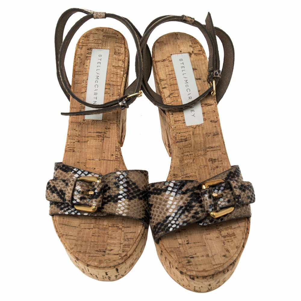 Brand new โญ Stella McCartney Beige Faux Python Leather Cork Platform ๐ฉด Sandals Size 39 For ๐ฉ Women ๐ 5 Brand new โญ Stella McCartney Beige Faux Python Leather Cork Platform ๐ฉด Sandals Size 39 For ๐ฉ Women ๐ - Image 3
