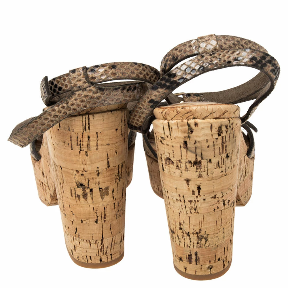 Brand new โญ Stella McCartney Beige Faux Python Leather Cork Platform ๐ฉด Sandals Size 39 For ๐ฉ Women ๐ 7 Brand new โญ Stella McCartney Beige Faux Python Leather Cork Platform ๐ฉด Sandals Size 39 For ๐ฉ Women ๐ - Image 5