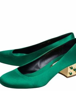 Best Sale 😍 Stella McCartney Green Satin Studded Block Heel Pumps Size 38.5 For 👩 Women 😀 13 Best Sale 😍 Stella McCartney Green Satin Studded Block Heel Pumps Size 38.5 For 👩 Women 😀 -Stella McCartney Shop luxury women stella mccartney used shoes p487946 005