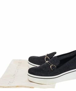 Budget ✨ Stella McCartney Black Lurex Fabric Binx Platform Slip On 👟 Sneakers Size 40 For 👩 Women ⭐ -Stella McCartney Shop luxury women stella mccartney used shoes p488172 003