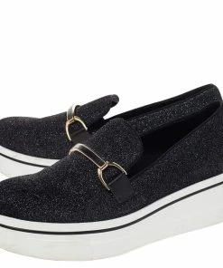 Budget ✨ Stella McCartney Black Lurex Fabric Binx Platform Slip On 👟 Sneakers Size 40 For 👩 Women ⭐ -Stella McCartney Shop luxury women stella mccartney used shoes p488172 004