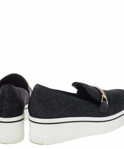 Budget ✨ Stella McCartney Black Lurex Fabric Binx Platform Slip On 👟 Sneakers Size 40 For 👩 Women ⭐ -Stella McCartney Shop luxury women stella mccartney used shoes p488172 008