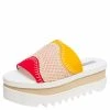 Cheapest 😍 Stella McCartney Multicolor Neoprene Fabric And Lace Platform Slide 🩴 Sandals Size 40 For 👩 Women 😉 -Stella McCartney Shop luxury women stella mccartney used shoes p489153 008