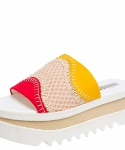Cheapest 😍 Stella McCartney Multicolor Neoprene Fabric And Lace Platform Slide 🩴 Sandals Size 40 For 👩 Women 😉