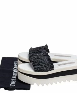 Promo ⭐ Stella McCartney Black Ruffle Faux Leather Platform Slide 🩴 Sandals Size 39 For 👩 Women 😉 17 Promo ⭐ Stella McCartney Black Ruffle Faux Leather Platform Slide 🩴 Sandals Size 39 For 👩 Women 😉 -Stella McCartney Shop luxury women stella mccartney used shoes p490983 009