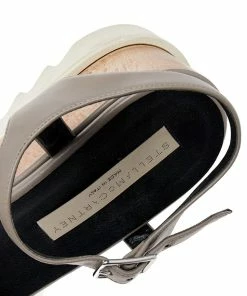 Cheapest 😍 Stella McCartney Grey Faux Leather Wedge 🩴 Sandals Size 40 For 👩 Women 😍 -Stella McCartney Shop luxury women stella mccartney used shoes p491766 005