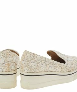 Cheap ✔️ Stella McCartney Cream Floral-lace Slip On 👟 Sneakers Size 36 For 👩 Women 💯 -Stella McCartney Shop luxury women stella mccartney used shoes p492032 003