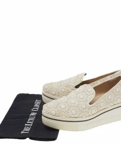 Cheap ✔️ Stella McCartney Cream Floral-lace Slip On 👟 Sneakers Size 36 For 👩 Women 💯 -Stella McCartney Shop luxury women stella mccartney used shoes p492032 007