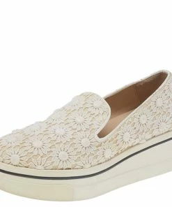 Cheap ✔️ Stella McCartney Cream Floral-lace Slip On 👟 Sneakers Size 36 For 👩 Women 💯