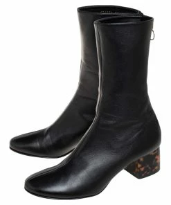 Budget 👍 Stella McCartney Black Faux Leather Ankle 🥾 Boots Size 38.5 For 👩 Women 🎁 -Stella McCartney Shop luxury women stella mccartney used shoes p492845 007