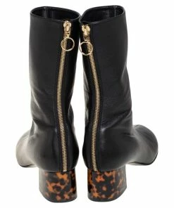 Budget 👍 Stella McCartney Black Faux Leather Ankle 🥾 Boots Size 38.5 For 👩 Women 🎁 -Stella McCartney Shop luxury women stella mccartney used shoes p492845 010