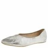 New 🧨 Stella McCartney Silver Faux Leather Ballet Flats Size 36 For 👩 Women ✨