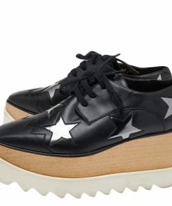 New 😀 Stella McCartney Black Faux Leather Elyse Platform 👟 Sneakers Size 34.5 For 👩 Women 🥰 -Stella McCartney Shop luxury women stella mccartney used shoes p495584 004