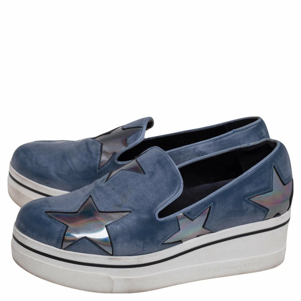 Hot Sale ๐ฅ Stella McCartney Blue Faux Leather Binx Star Slip-On Platform ๐ Sneakers Size 38 For ๐ฉ Women ๐ 6 Hot Sale ๐ฅ Stella McCartney Blue Faux Leather Binx Star Slip-On Platform ๐ Sneakers Size 38 For ๐ฉ Women ๐ - Image 4