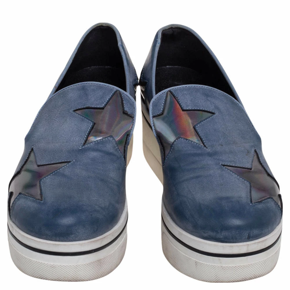 Hot Sale ๐ฅ Stella McCartney Blue Faux Leather Binx Star Slip-On Platform ๐ Sneakers Size 38 For ๐ฉ Women ๐ 5 Hot Sale ๐ฅ Stella McCartney Blue Faux Leather Binx Star Slip-On Platform ๐ Sneakers Size 38 For ๐ฉ Women ๐ - Image 3