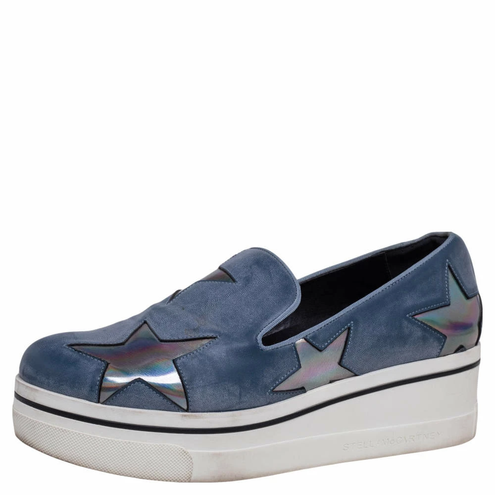 Hot Sale ๐ฅ Stella McCartney Blue Faux Leather Binx Star Slip-On Platform ๐ Sneakers Size 38 For ๐ฉ Women ๐ 3 Hot Sale ๐ฅ Stella McCartney Blue Faux Leather Binx Star Slip-On Platform ๐ Sneakers Size 38 For ๐ฉ Women ๐